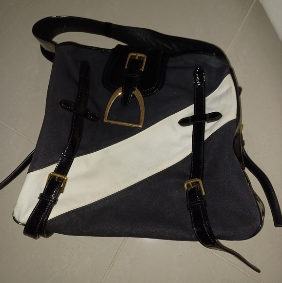Ralph Lauren Handbags - Ralph Lauren Black Patent Leather Backpack